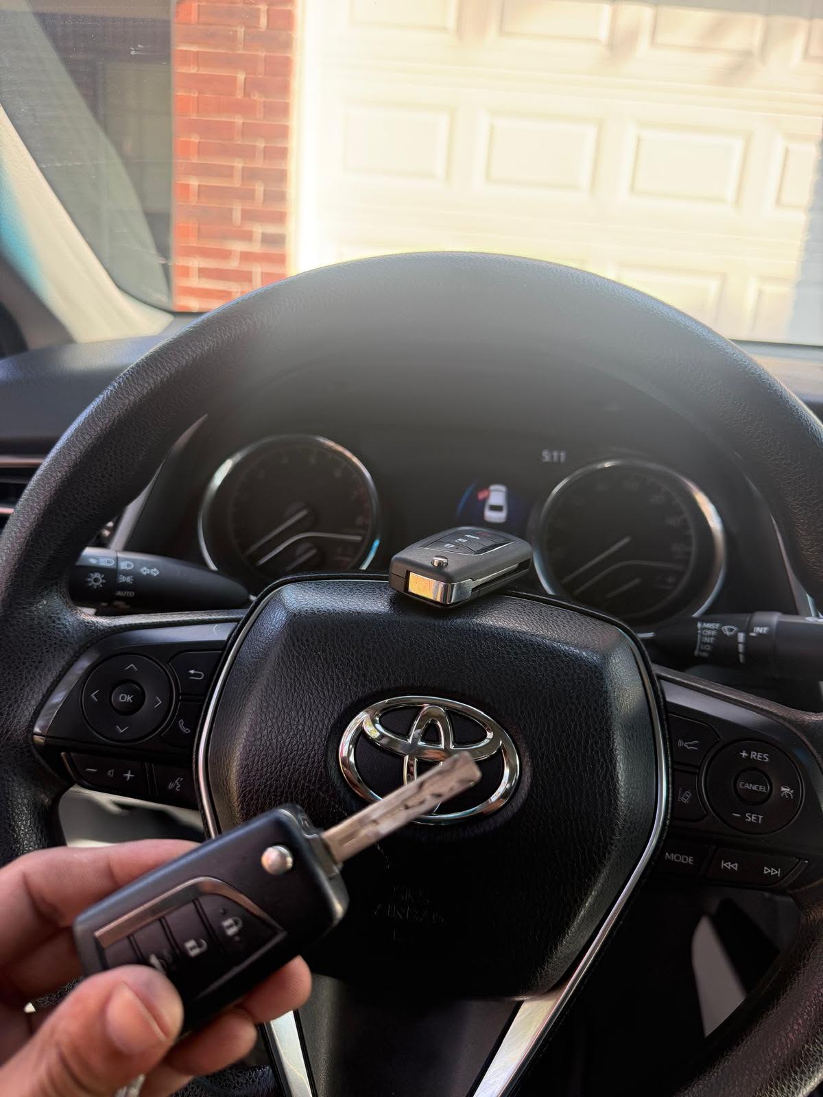 Key fob in a vehicle interior